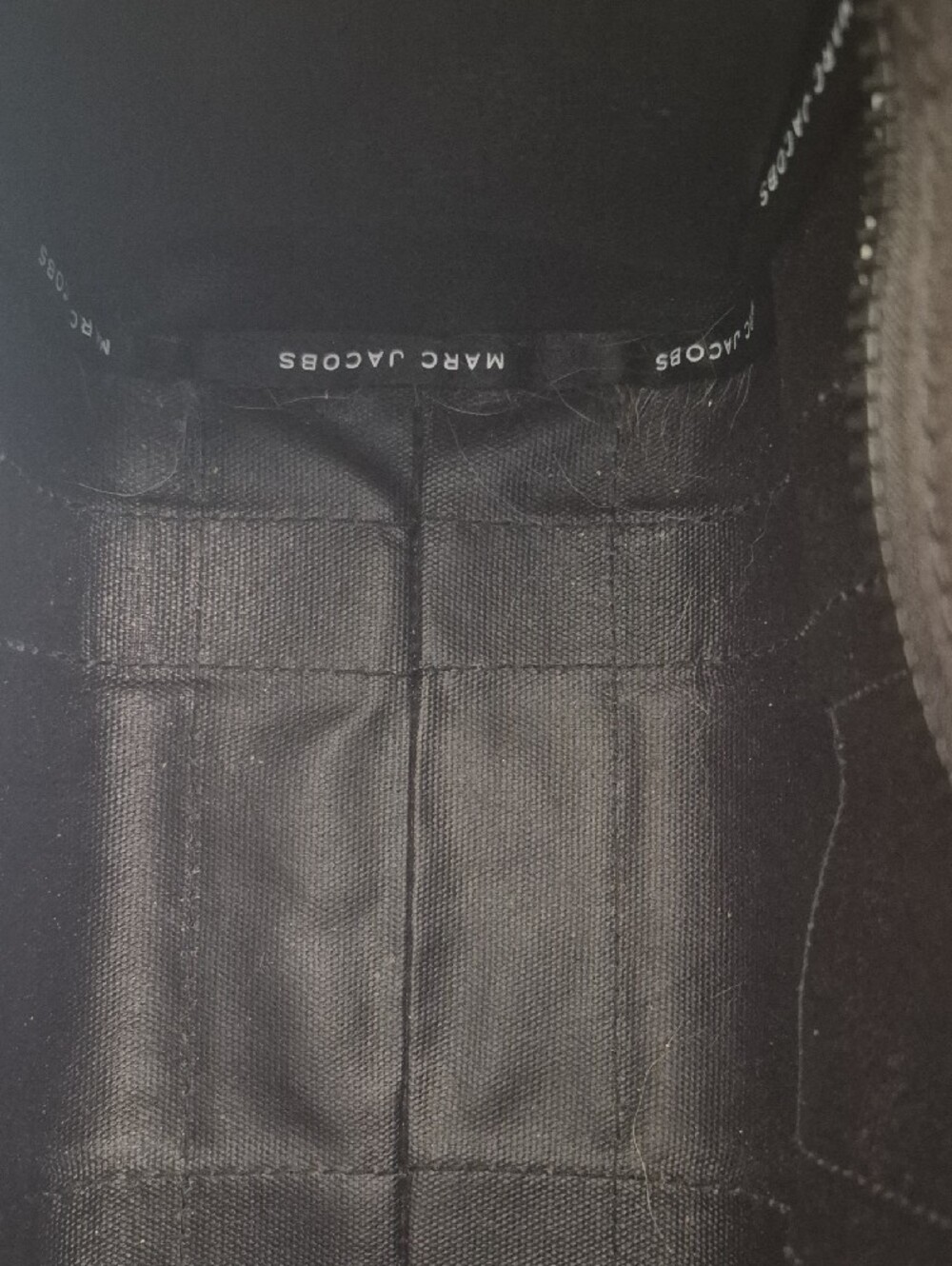 Marc Jacobs Black Canvas 'The Tote Bag' with White Logo - Picture 3 of 3